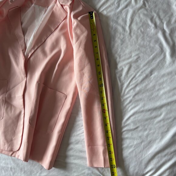 Light Pink Blazer Size XL - "Boyfriend" Cut Front Patch Pockets New without Tags - Picture 5 of 7